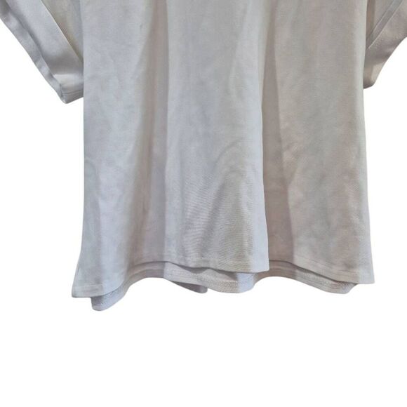 Express Women's White Rayon/Nylon/Spandex Cuffed Short Sleeve T-shirt with Sash - Picture 8 of 10